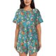 thumbnail image 1 of Fotbe Cute Conch Conjunto de Pijama Estampado para Mujer, 2 Piezas, Ropa de Dormir con Camiseta de Manga Corta y Shorts Suaves-XX-Large, 1 of 6