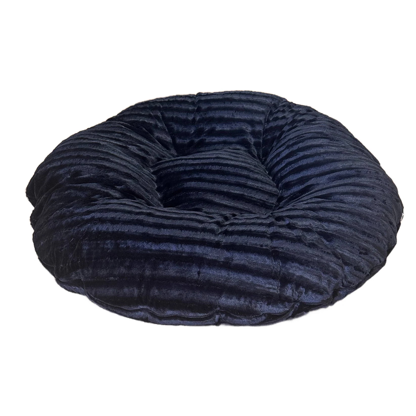 Bessie and Barnie Signature Black Puma Shag Extra Plush Faux Fur Bagel Pet/ Dog Bed