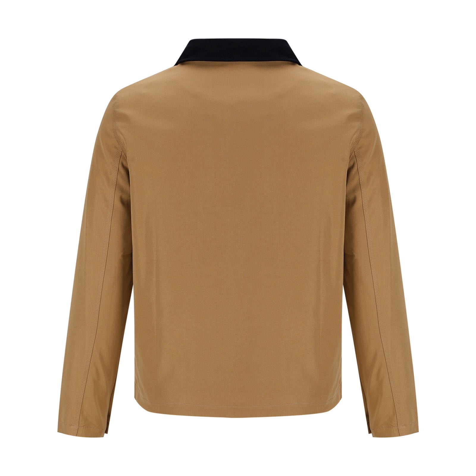 HOOMEUMY Men's Workwear Jacket Cotton Full Zip Long Sleeve Solid