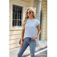 thumbnail image 7 of Summer Round Neck Women's Solid Color Short-sleeved Loose Casual T-shirt, 7 of 7