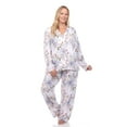 thumbnail image 2 of White Mark Women's Floral Long Sleeve Button-Down Pajama Set, 2 of 6
