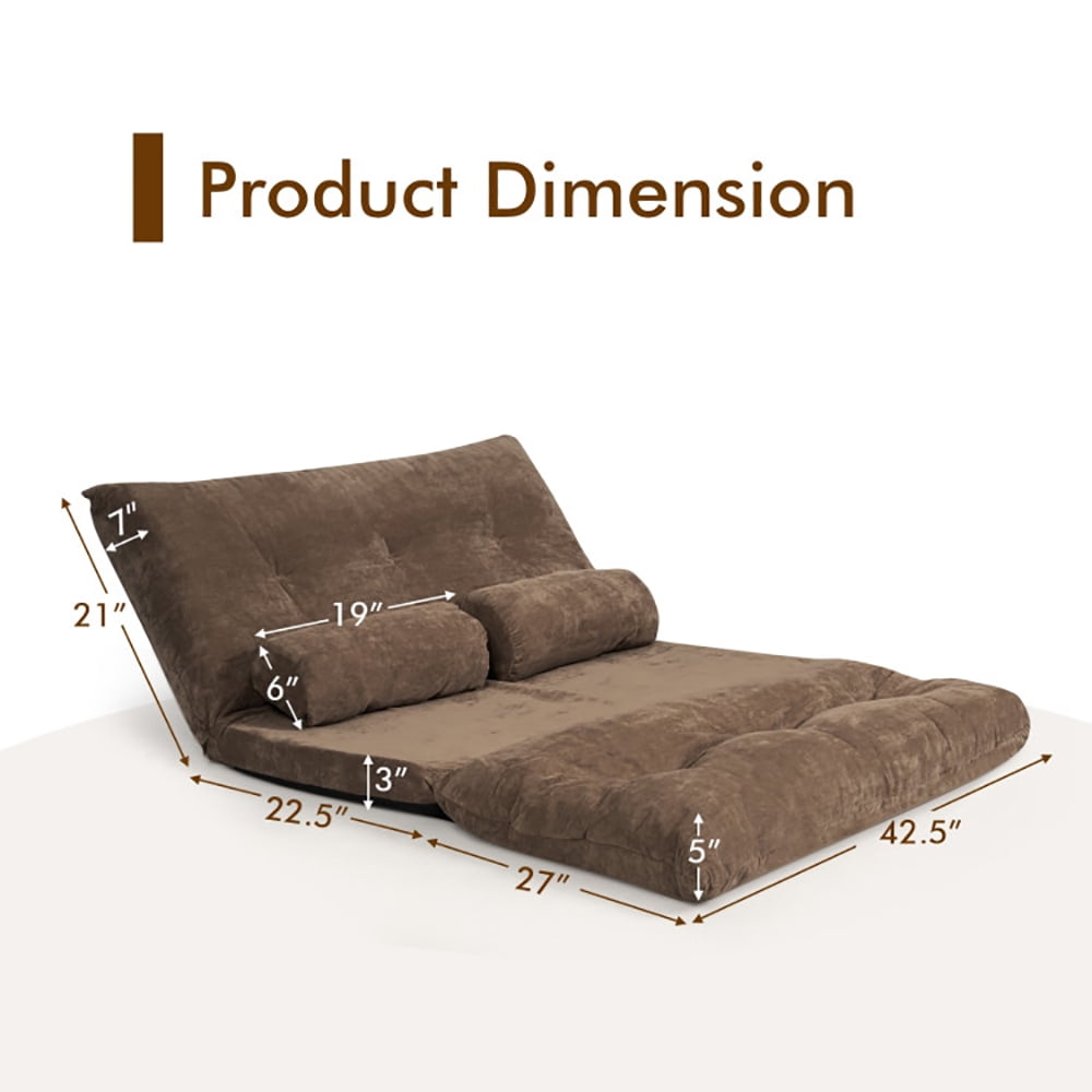 Finihen 6-Position Adjustable Floor Sofa Couch, Foldable Lazy Sofa Sleeper Bed, Multi-Functional Loveseat, Sleeper Lounge Couch with 2 Pillows, for Reading, Gaming, Coffee Finihen 6-Position Adjustable Floor Sofa Couch, Foldable Lazy Sofa Sleeper Bed, Multi-Functional Loveseat, Sleeper Lounge Couch with 2 Pillows, for Reading, Gaming, Coffee