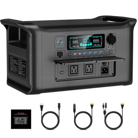 Ctolity 1600W Portable Power Station 1024Wh LiFePO4 Battery Solar Generator for Camping & Home Backup