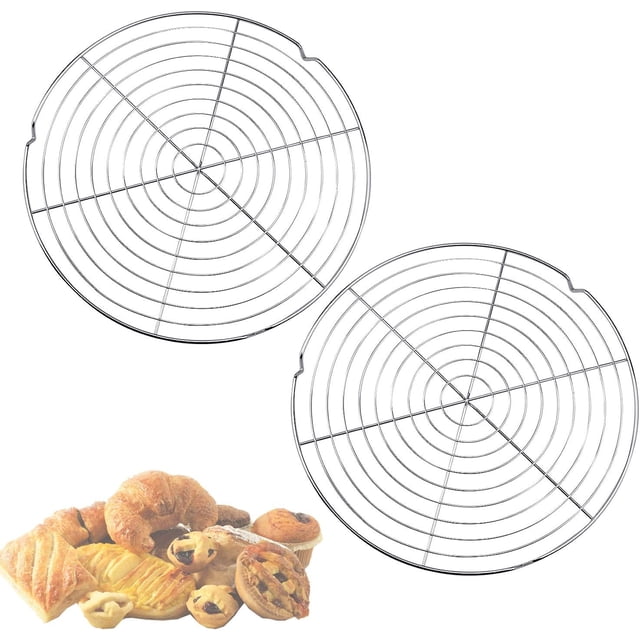 Rejillas de enfriamiento redondas, rejilla de acero inoxidable para cocinar al vapor con base con patas, estabilidad para una cocción al vapor uniforme, aptas para horno de alta resistencia y