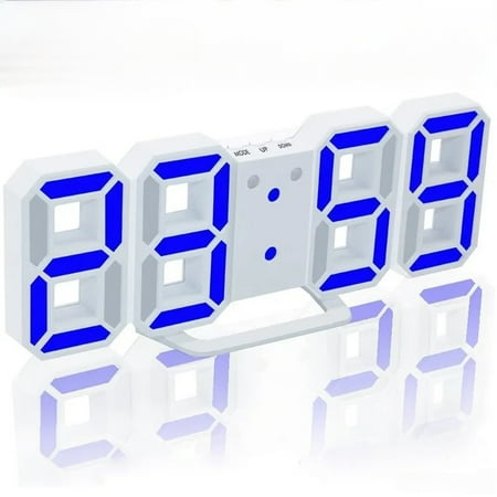 3D LED Digital Wall/Desk Alarm Clock | 12/24H, Snooze, Auto Brightness, USB Powered
