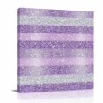thumbnail image 2 of Canvas Wall Art Abstract Purple Stripe Canvas Art Print White Stripes Sequins Celebration Pictures Wall Decor for Living Room Bedroom Artwork Decorations Stretched Framed Ready to Hang 10"x10", 2 of 9