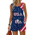 thumbnail image 2 of 2 Piece Short Sets for Women 250 Anniversary Usa Shirts and Short Sets Patriotic Tank Square Neck Sleeveless Sweatsuit, 2 of 8