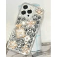 thumbnail image 3 of iPhone 14 Bling Glitter Case,Luxury Bling Diamond Rhinestone Gemstone 3D Perfume Bottle and Flower Gemstone Soft TPU Back Cover Case for Women Girls with iPhone 14 6.1" 2022, 3 of 5