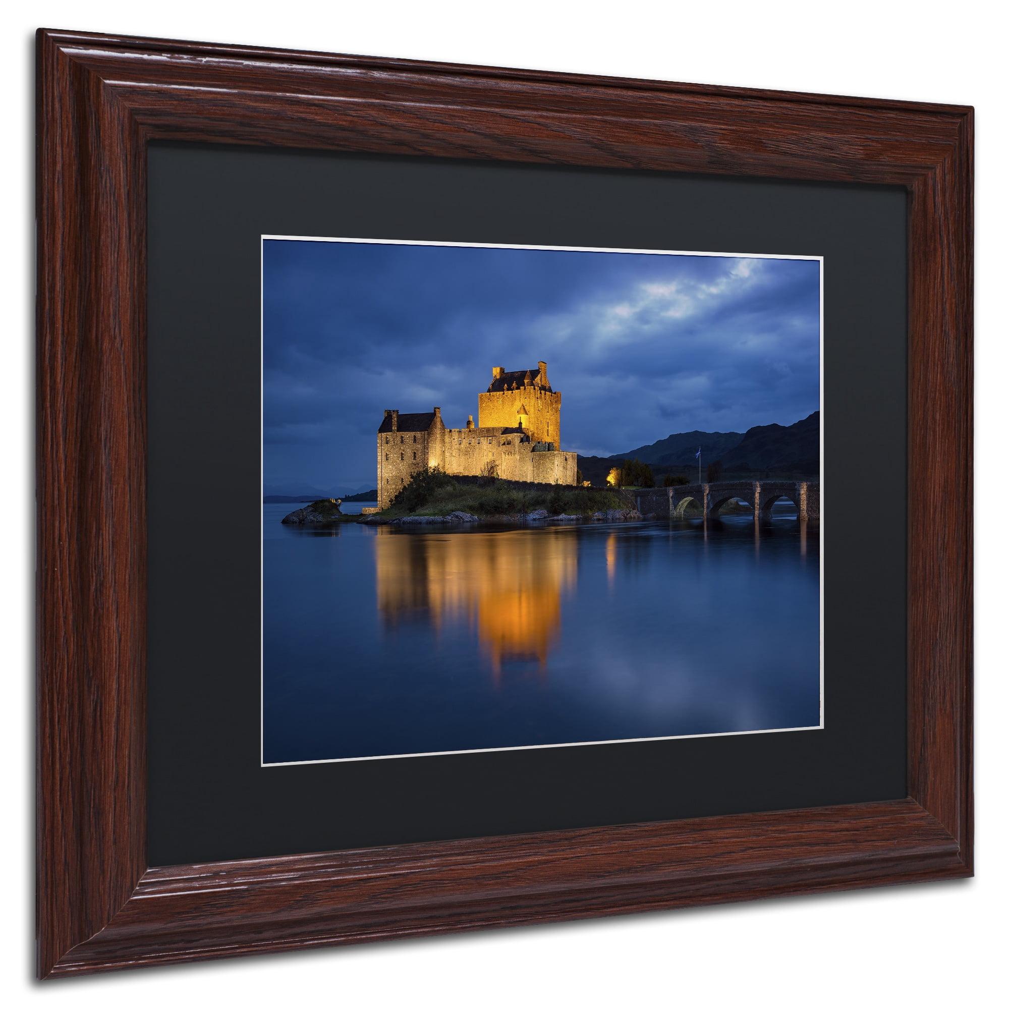 Trademark Fine Art "Eilean Donan Castle" Canvas Art by Michael Blanchette Photography Black Matte, Wood Frame