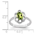 thumbnail image 3 of Sterling Silver Rhodium Peridot Ring, 3 of 6