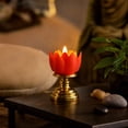 thumbnail image 6 of Electronic Candle Lotus Flower Ambient Night Light, Mini Safe Flickering LED Home Decor, Battery Operated Plastic Lantern, 6 of 7
