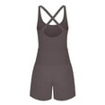 thumbnail image 2 of Women's Workout Athletic Romper, One-Piece Running Outfits, Cut Out Tank Style S-1 Short Jumpsuits New Gray S, 2 of 4