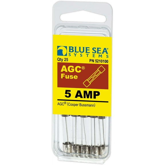 Blue Sea - 5210100-BSS - Fuse AGC 5A Pack 25 - (Pack of 1)