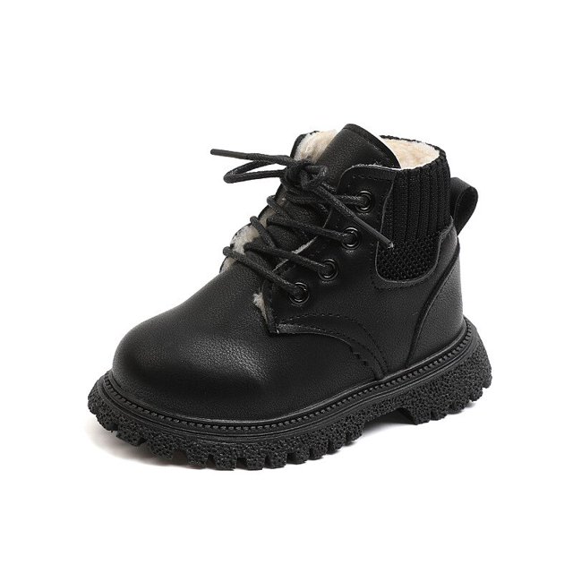 Botas de nieve de algodón grueso para niños pequeños, botas cálidas de moda para Otoño e Invierno