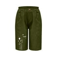 thumbnail image 2 of Juslio Shorts for Women Straight Leg Print Casual Pockets Loose Comfy Cotton Linen Womans Shorts, 2 of 7