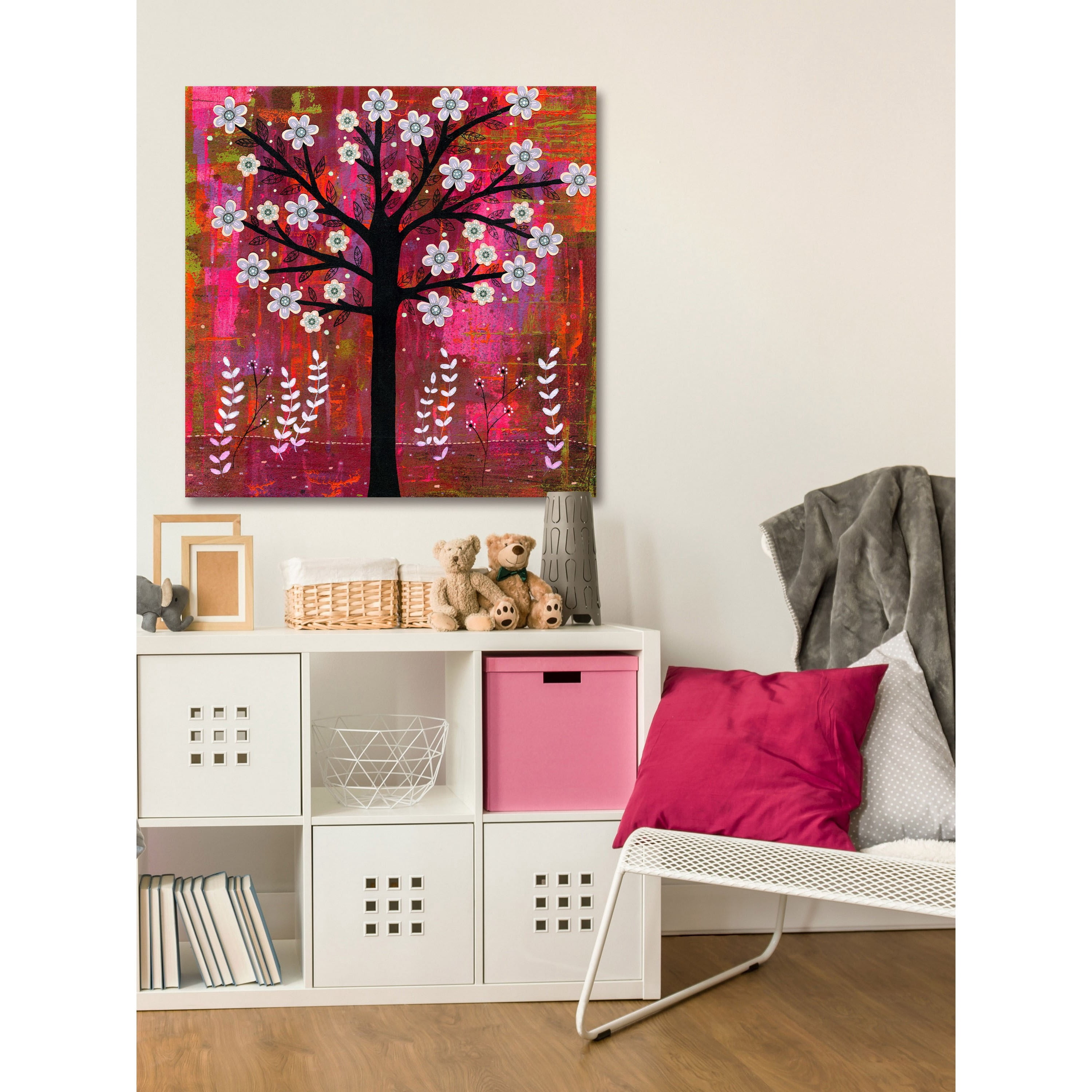 Marmont Hill "Sunset Tree" by Sascalia Painting Print on Wrapped Canvas