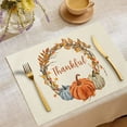 thumbnail image 2 of FeiFu 2 Piece Thanksgiving Linen Placemats 45x30cm Fits Plates Thanksgiving Theme Design Enhances Holiday Vibe Protects Table from Stains Suitable for Dining Table Decor, 2 of 6