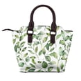 thumbnail image 3 of Single Shoulder Bag Rivet Bag 7.48×7.48×3.94in Removable Shoulder Belt Can Be Held Or Diagonal Across A Variety Of Matching Styles Watercolor Light Green Leaves (1), 3 of 6