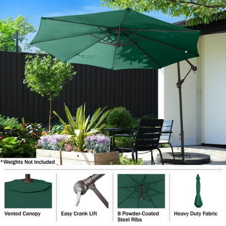 hepoe 10ft offset patio umbrella With Solar LED Lights TheOutdoor Collective 3.15 x 2.13Dia Rib hepoe 10ft offset patio umbrella