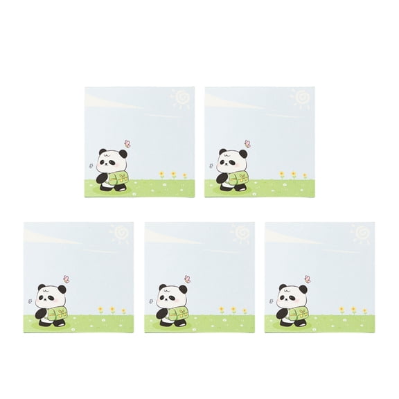 ROZYARD 5pcs Cartoon Panda Sticky Note Cute Sticky Memos Pad for Office Workers
