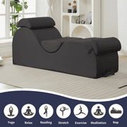 ijuicy Chaise Lounge Chair for Yoga, Chaise Lounge with Headrest, Oversized Yoga Chair Indoor - Dark Gray