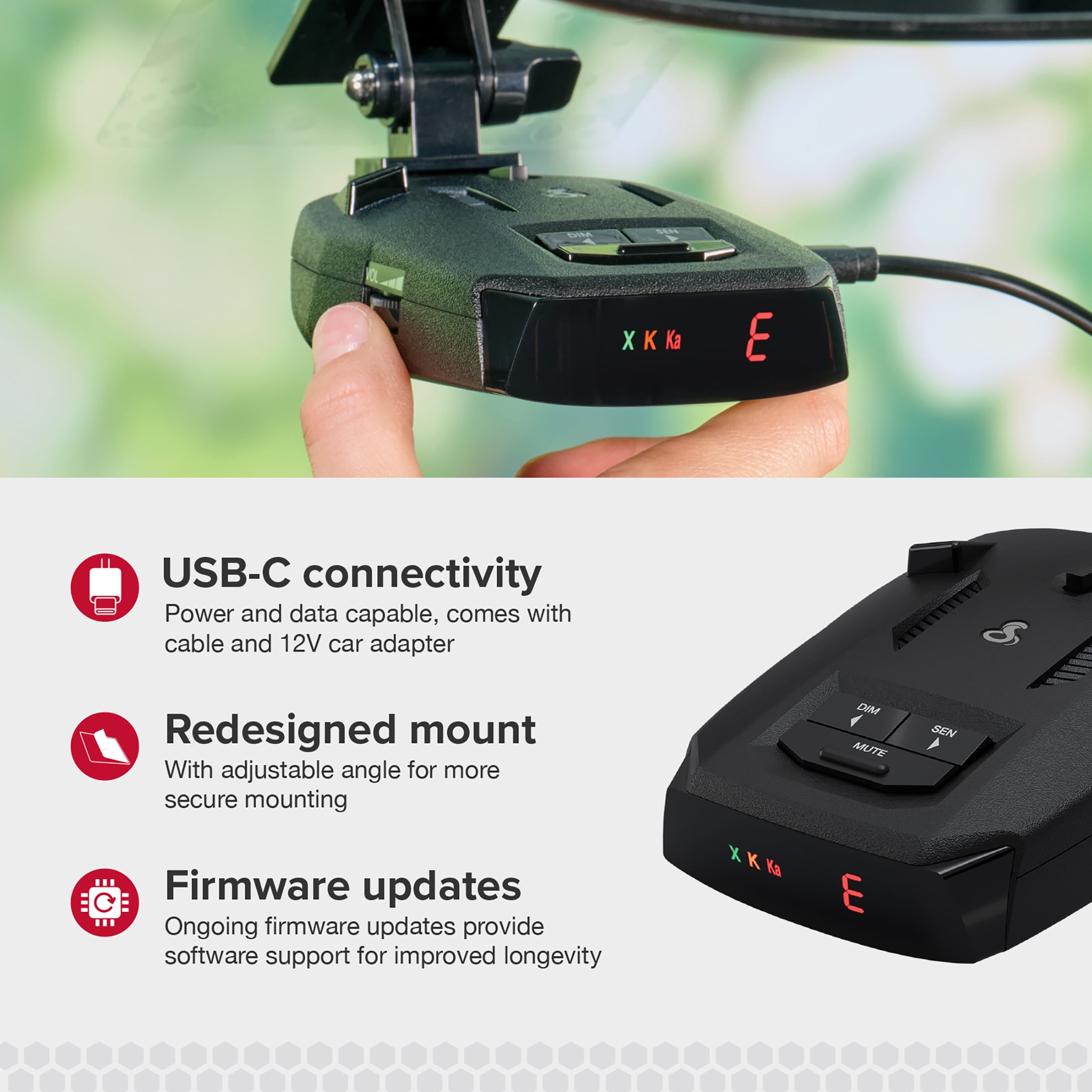Cobra RAD 390 Radar Detector with Long Range Alerts, LaserEye Front Laser Detection and IVT Filtering