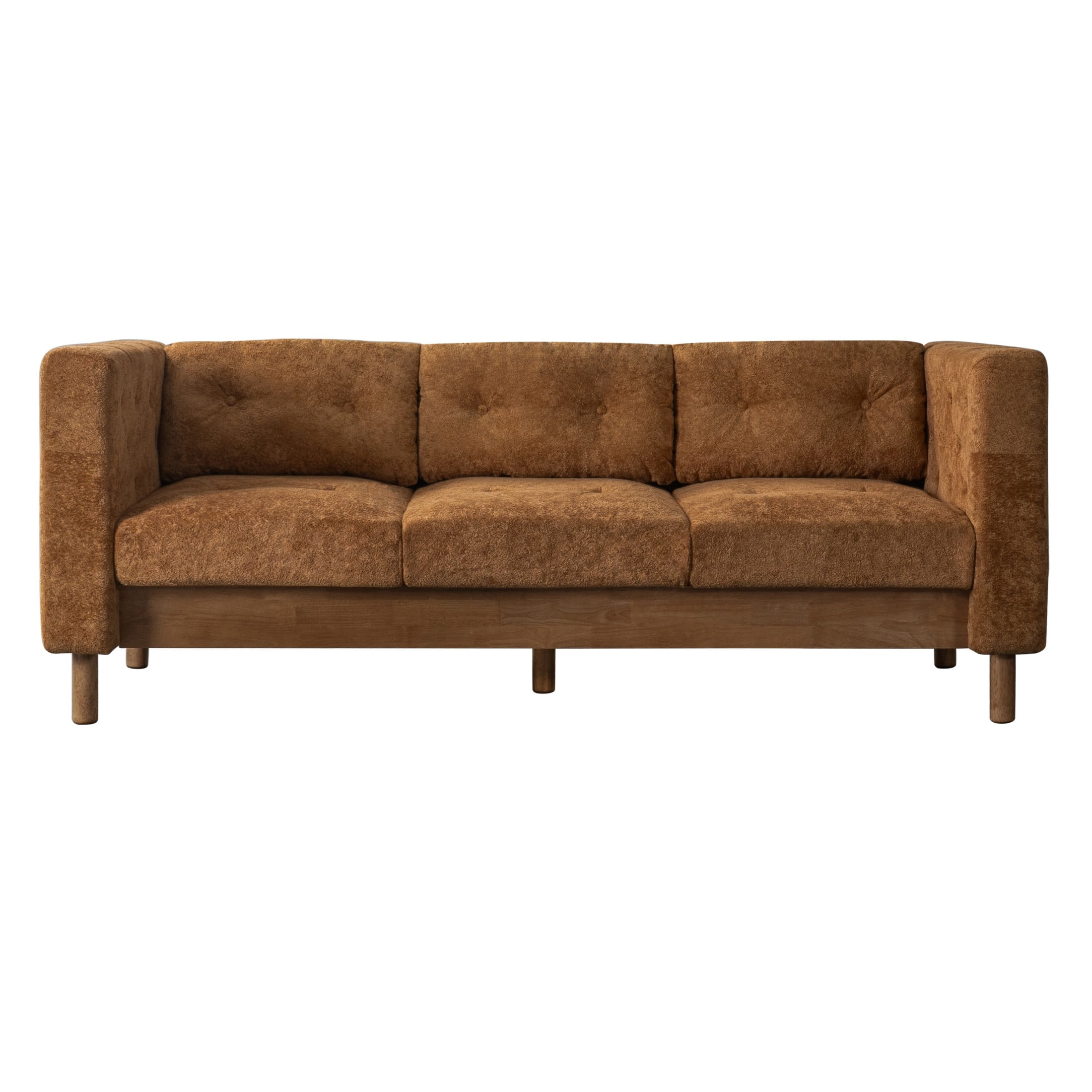 Christopher Knight Home 78" Modern Sofa with Chenille Upholstery, Tufted Pillow Back, 3 Seats, Orange
