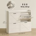 thumbnail image 3 of HOMCOM 4 Flip Drawer Shoe Cabinet, Slim Shoe Storage Cabinet, White Oak, 3 of 10