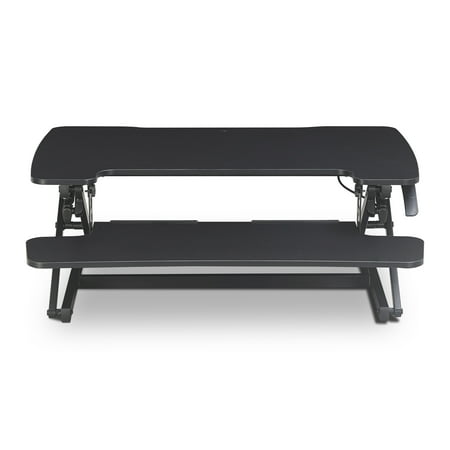 True Seating - Ergo Height Adjustable Standing Desk Converter, Large - Black
