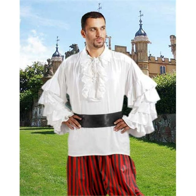 The Pirate Dressing C1084 Henry Morgan Shirt- White - Extra Large