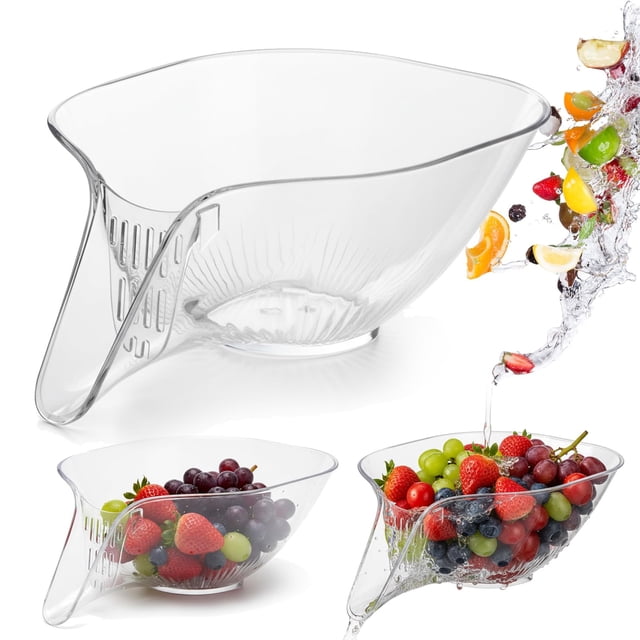 Basket With Spout Accessories Gadgets For Washing Vegetables Multi Functional Wash Colander With Spout And Removable FilterKitchen