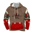 thumbnail image 1 of Sudadera con capucha para hombre, informal, con cordón, estampado navideño, deportiva, blusa de poliéster, 1 of 4