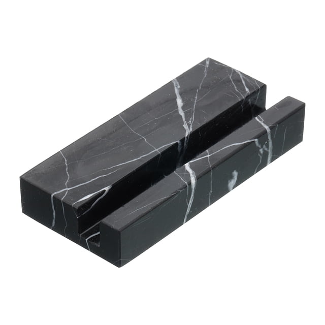 Soporte para tarjetas de visita para escritorio, soporte de tarjetas de visita de mármol, organizador de tarjetas, negro