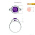 thumbnail image 4 of ANGARA Natural Cushion 2.5 ct Amethyst Twisted Rope Ring with Diamond Halo in 14K White Gold for Women (Size-8mm) | February Birthstone, Anniversary, Jewelry Gift for Women | Natural Amethyst Ring, 4 of 8