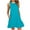 Blue, variant on Sundresses for Women Baggy Swing Mini Dress Solid Sun Dress Crew Neck Sleeveless Peplum Dress for Ladies Plain with Pockets Trendy Work Dress Wine XXL