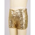 thumbnail image 3 of Hansber Kids Girls Sparkly Sequins Dance Shorts Hip Hop Jazz Stage Performance Costums Halloween Yellow 145-160/16, 3 of 7