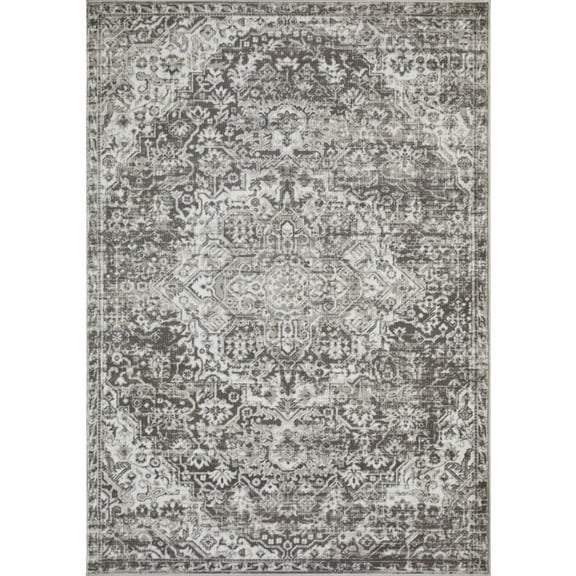 Loomaknoti Rhane Valeina 5' x 7' Gray Oriental Indoor polypropylene Area Rug