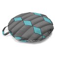 thumbnail image 1 of Abstract Round Floor Cushion with Handle, Modern Print of Diagonal Zigzags and Diamond Shapes, Decorative Pillow for Living Room & Dorms, 18" Round, Seafoam Grey, by Ambesonne, 1 of 4