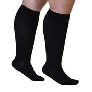 Extra Wide Compression Socks for Women and Men 20-30mmHg - Black, 4X-Large