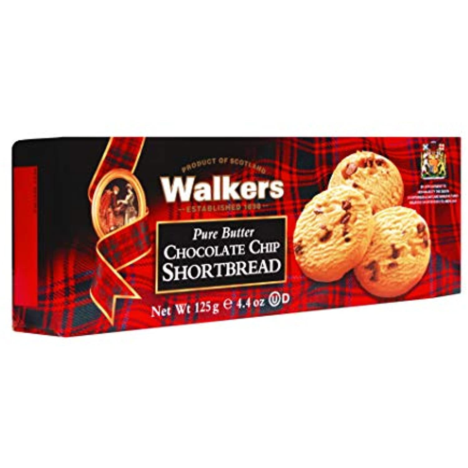 Walkers Shortbread Chocolate Chip Shortbread Cookies, 4.4 Ounce Box (Pack Of 4)