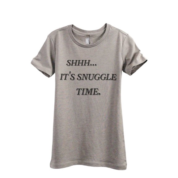 Shhh It's Snuggle Time Women's Fashion Relaxed T-Shirt Tee Heather Tan 2X-Large