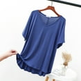 thumbnail image 1 of Blouses pour Femmes Chemise Décontractée Fine Douce et Basique Ajustée Longueur Moyenne Manches Courtes Col Rond Haut/chemise, 1 of 1