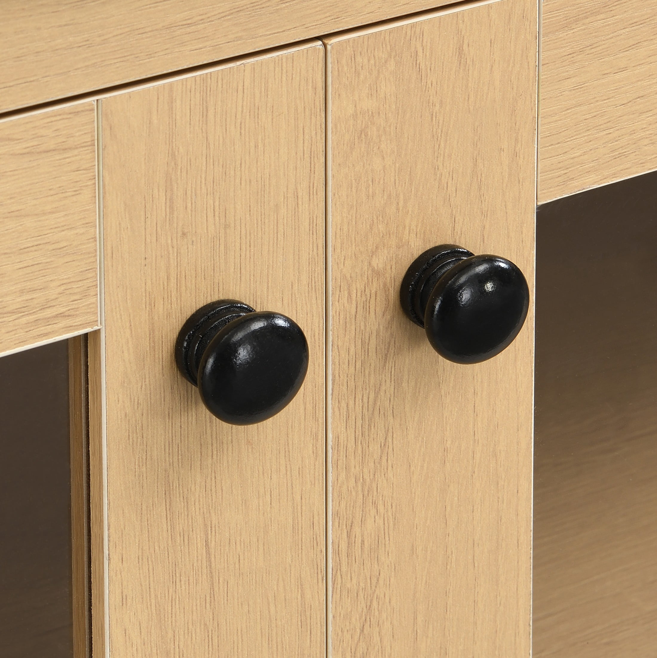 Christopher Knight Home Modern Sideboard Cabinet, Media Console with Acrylic Panel Doors, Light Oak