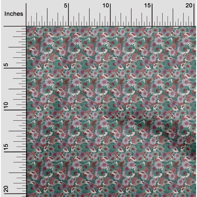 oneOone Georgette Viscose Green Fabric Florals Sewing Material Print Fabric By The Yard 42 Inch Wide-1LZ