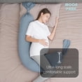thumbnail image 3 of Pregnancy Pillow - Incredibly Smooth and Soft Cooling Coer I Shaped Full Body Maternity Pillow with Remoable Coer - Support for Side, Back, Legs, Belly, HIPS - Grey, 3 of 4