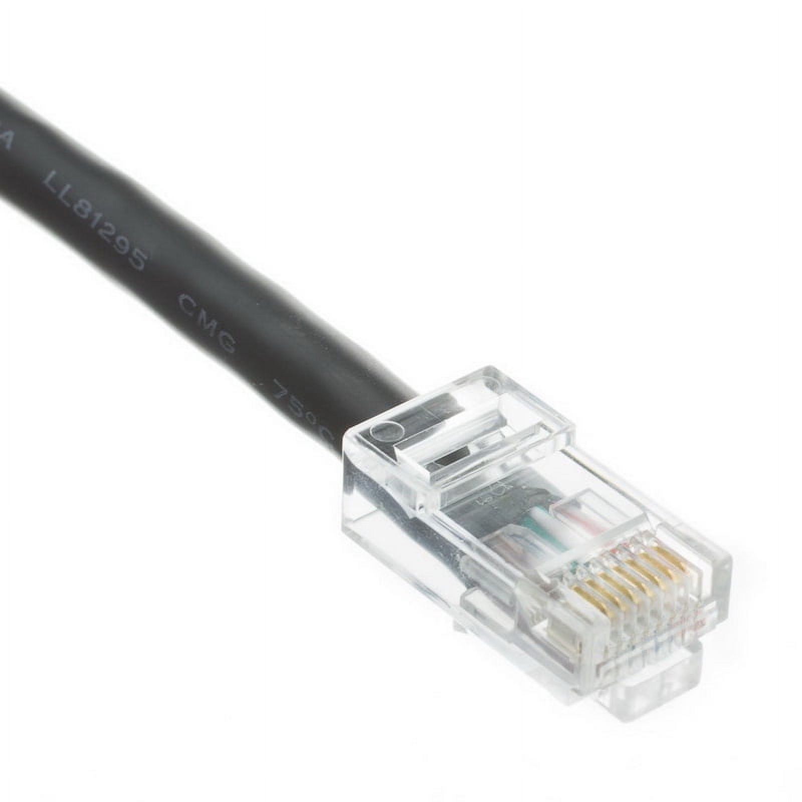 CableWholesale 50 Foot Cat6 Black Ethernet Patch Cable, Bootless, 24AWG Network Cable with RJ45 Gold Plated Connector, 4 Pair Stranded Pure Copper, Unshielded Twisted Pair (UTP) Internet Patch Cable