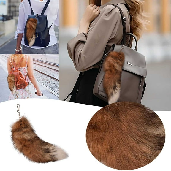 Therian Tail, Therian, Therian Gear Fox Tail with Clasp Soft Fluffy Fox Tail Keychain Hanging Fox Tails for Handbag Backpack Fake Tail