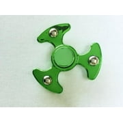 Tri Fidget Hand Spinner Metallic Green UFO Color Toy Stress Reducer Ball Bearing High Speed Spinners - May help with ADD, ADHD, Anxiety, and Autism Adult Children