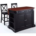 thumbnail image 3 of Crosley Coventry Drop Leaf Kitchen Island with X Back Stools in Black, 3 of 10