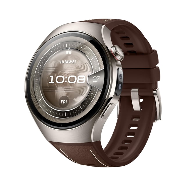 HUAWEI Watch 5, Smartwatch con eSIM & GPS, Tecnología Multi-Sensing X-Tap, Medición de Oxígeno en Sangre en la Yema del Dedo, Panorama de Salud, iOS y Android, 46mm Café Titanio